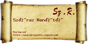 Száraz Renátó névjegykártya